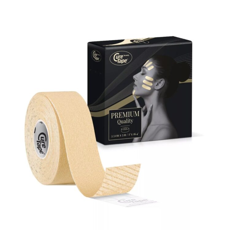 Taśma do kinesiotapingu twarzy 2,5 cm × 5 m (1 szt.) – delikatna, hipoalergiczna, do tapingu estetycznego
